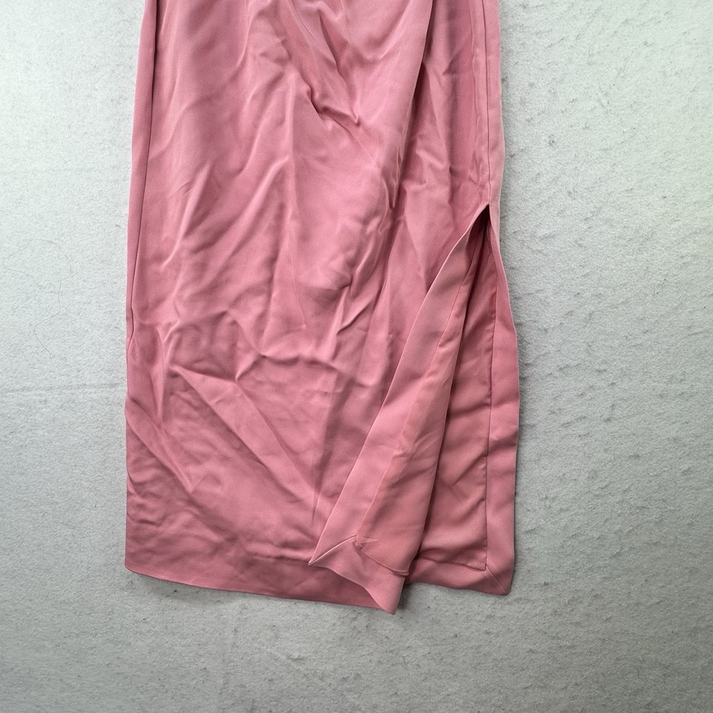 NEW $480 REISS Imogen Sleeveless Ruched Midi Dress in Pink Fitted Side Slit US 4 - Picture 10 of 14